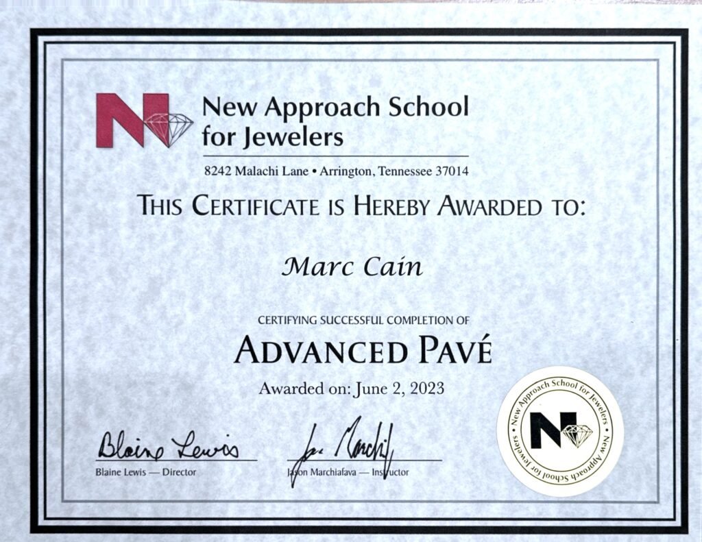 Advanced Pave Certificate